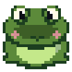 Pixel-art bullfrog sprite